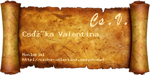 Csóka Valentina névjegykártya